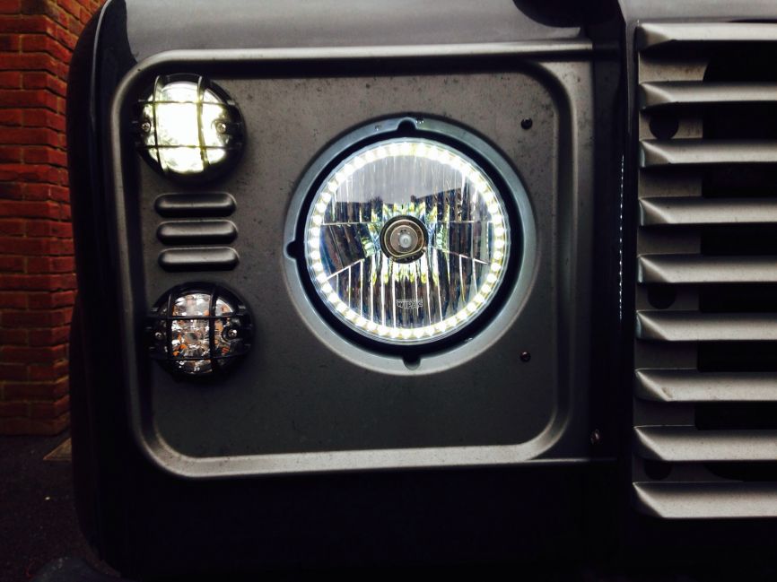 Land rover defender clearance halo headlights